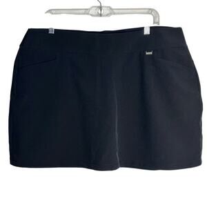 Greg Norman PlayDry Black Golf Skort XL Stretch Pull-On Activewear Skirt